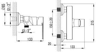 Смеситель для душа AZARIO FARO AZ-PS33459C